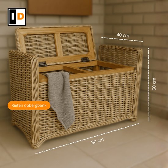 Interiedirect - Banc en osier avec rangement - Victoria