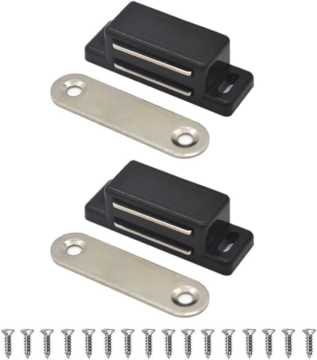 Deurmagneet - Magneetsluiting voor Kast en Deur - Magneetsnapper - Deursluiter - Deurvanger - 2 Stuks - zwart - van Imperatoris