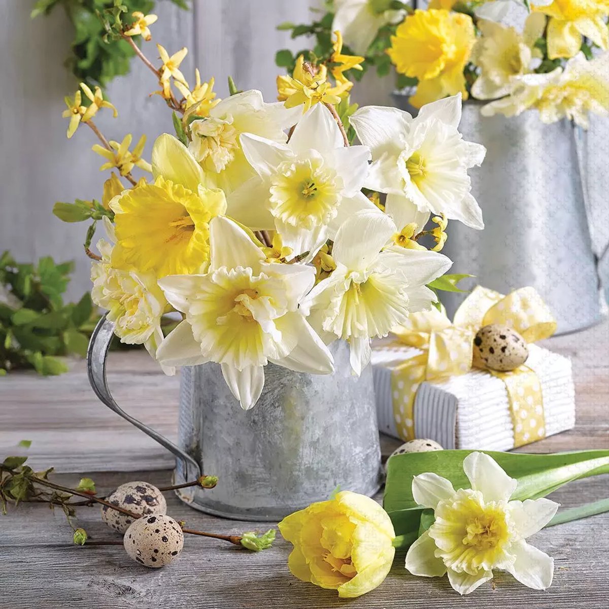 Servetten 33x33 cm - Daffodils in pot