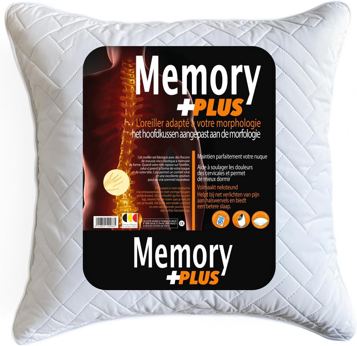 Ergonomisch Vierkant Traagschuim Kussen 60x60cm voor Nekpijnverlichting