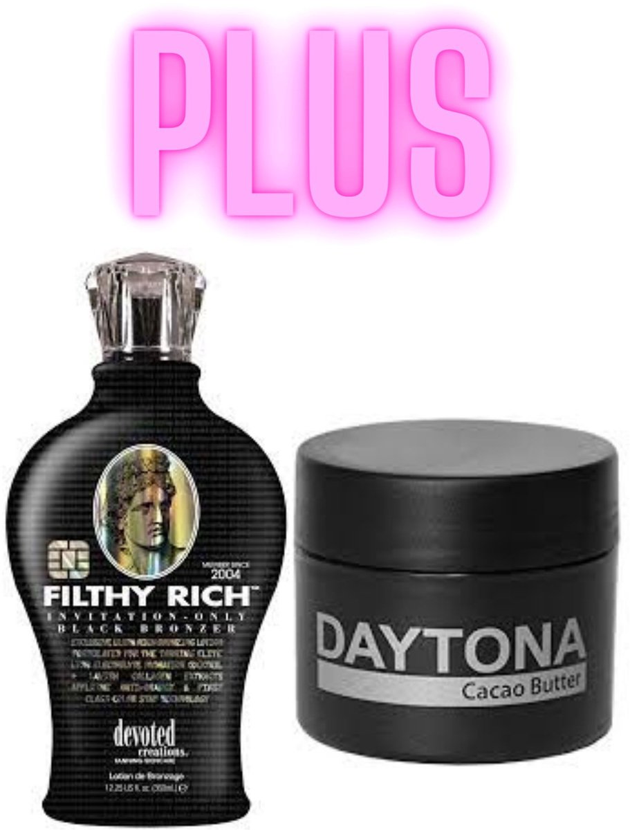 Devoted Creations Filthy Rich 360 ml PLUS Daytona Cacao Butter 100 ml met anti aging effect
