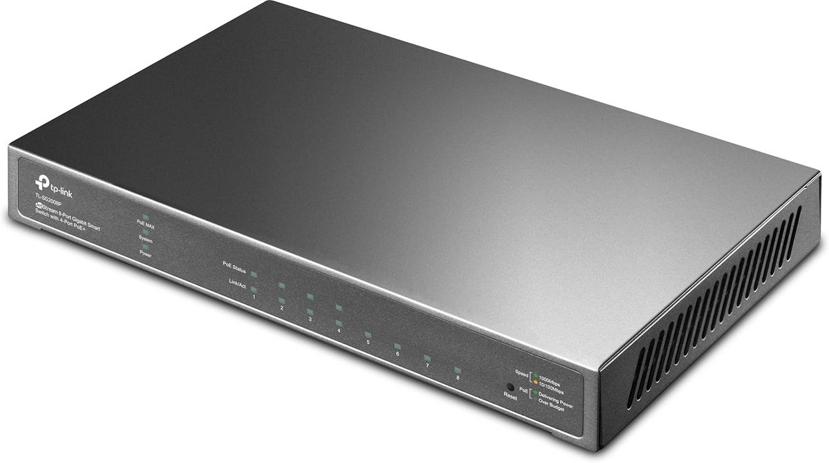 Slimme Gigabit Switch met 8 Poorten en 4 PoE+ Aansluitingen