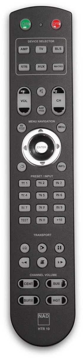 NAD HTR 10 afstandsbediening IR Draadloos AV-receiver, Audio, Home-audiosysteem Drukknopen — afbeelding 3