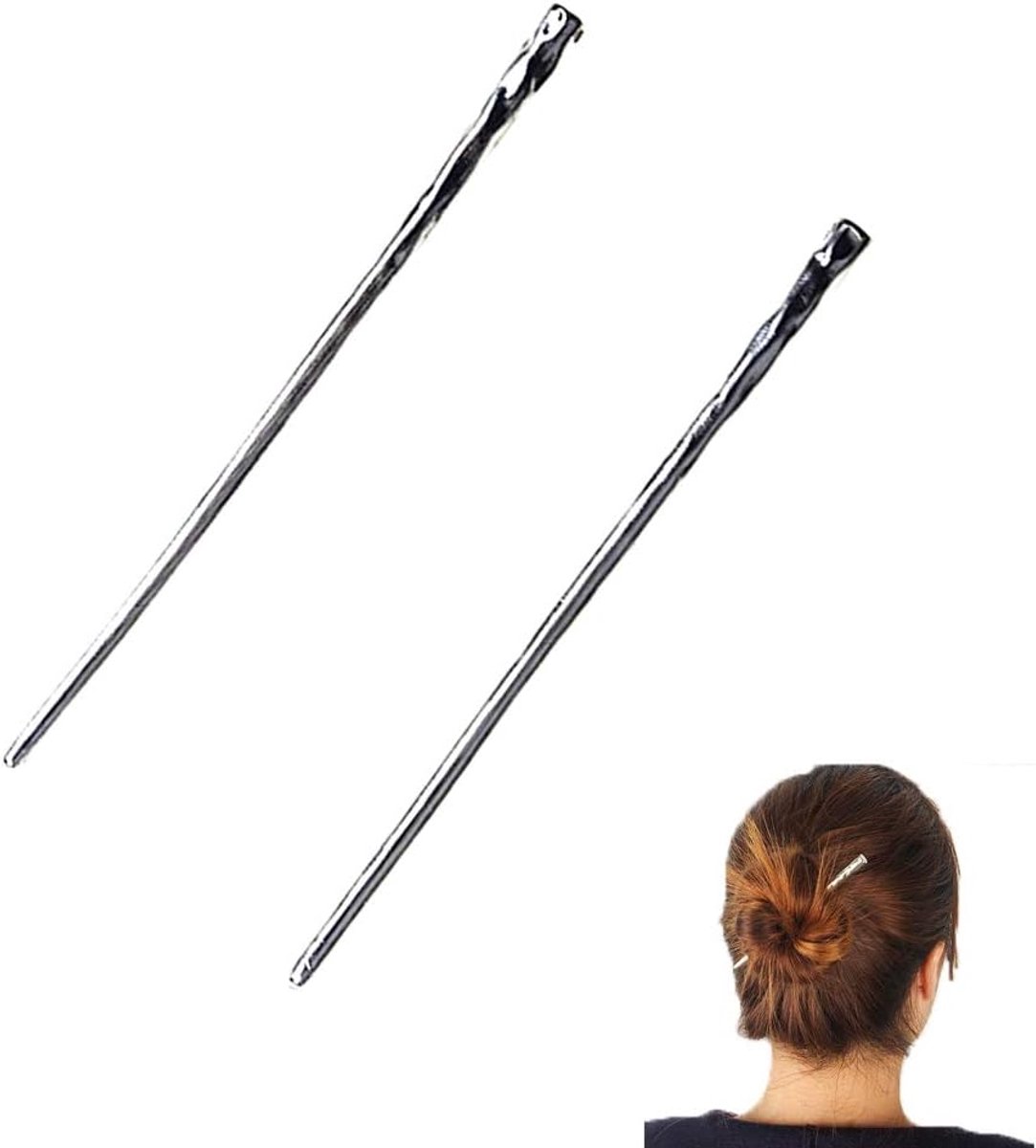 Set van 2 Chinese Haarspelden - Elegante Metalen Haaraccessoires voor Dames en Meisjes