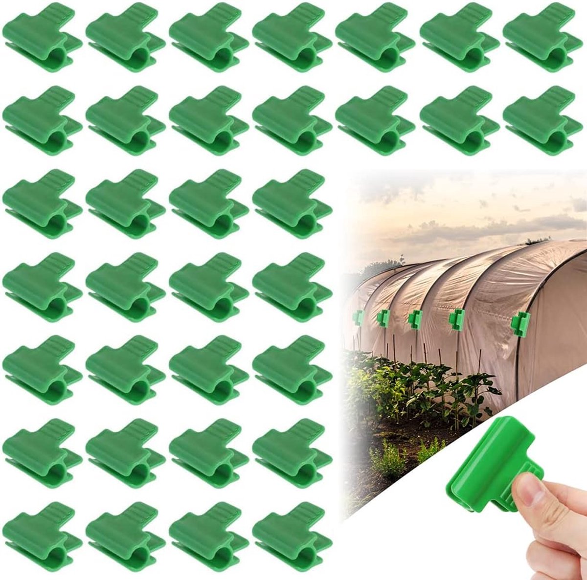 35 Stuks Broeikasklemmen voor Folie, Plantenclips en Tunnelringen