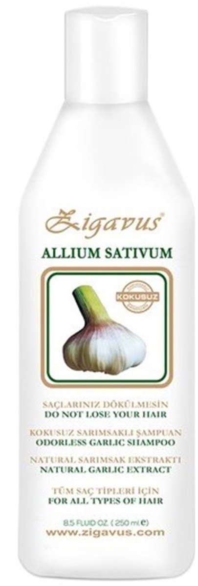 Zigavus Allium Sativum Shampoo tegen Haaruitval – Knoflook Extract – Geurloos – Voor Alle Haartypes – 250 ml