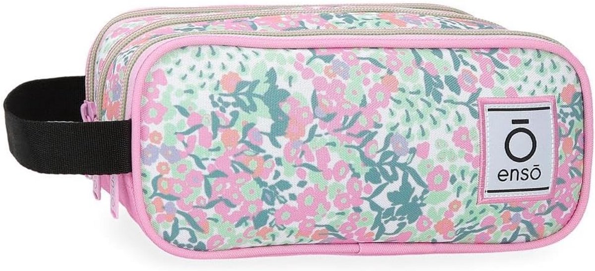 Drievoudig Pennen etui Bloem Design Meerkleurig Polyester School & Hobby