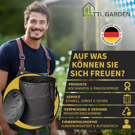 Grote Pop-up Tuinzak 170L - Zelfstaand, Extra Sterk met Dubbele Bodem voor Tuinafval en Bladeren van Merkloos	 — afbeelding 3