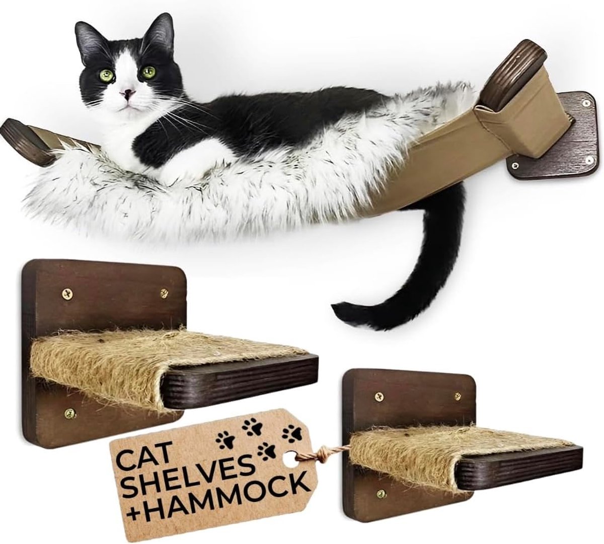 Kattenhangmat voor Wandmontage - Modern Kattenmeubel om te Klimmen, Spelen en Slapen | XL