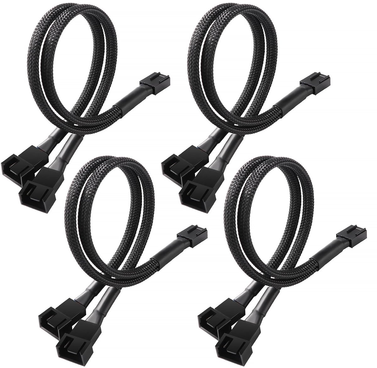 4-Pin PWM Ventilator Splitter Kabel 1 naar 2 Converter voor PC Behuizing Koeling Fans