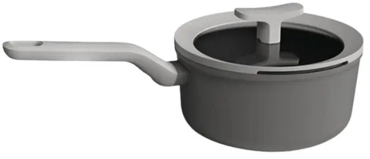BergHoff Leo Lite Steelpan met Deksel Grijs 16 cm