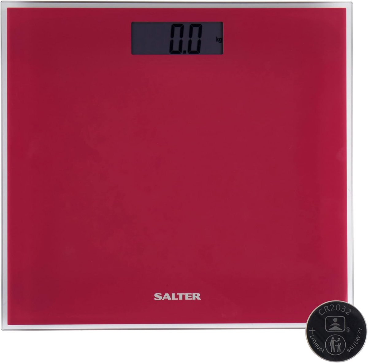 Glazen Digitale Personenweegschaal - Slank Design - Max. 180kg - LCD Display - Roze