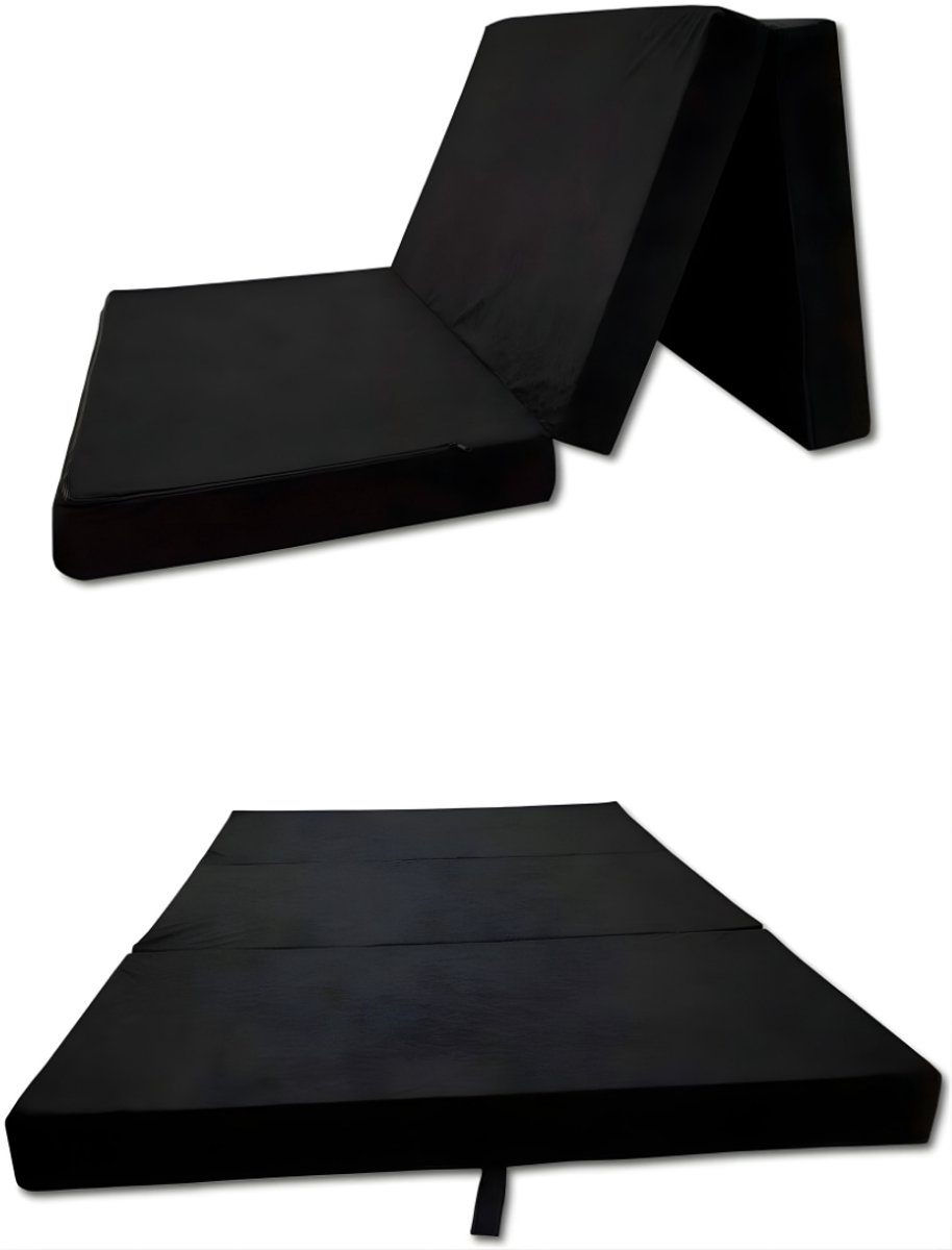 DnA® Vouwmatras - Logeerbed - Opvouwbaar Matras - Vouwbed - Logeermatras - Zwart - 180cm x 65cm x 7cm