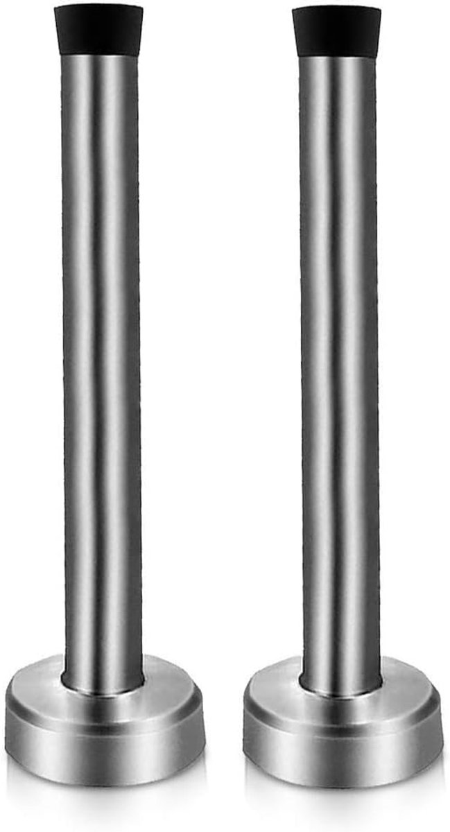 Deurstoppers RVS - Wandmontage Stopper - Bescherming Muur - Geluiddempende Tip - 6 Inch Lang - Zilver