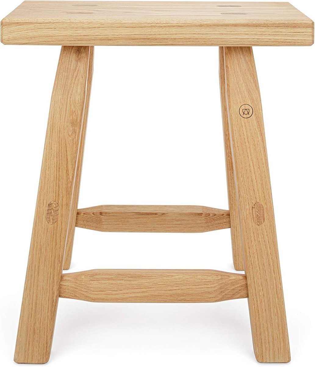 Massief Eikenhouten Kruk - Handgemaakt en Tijdloos Design