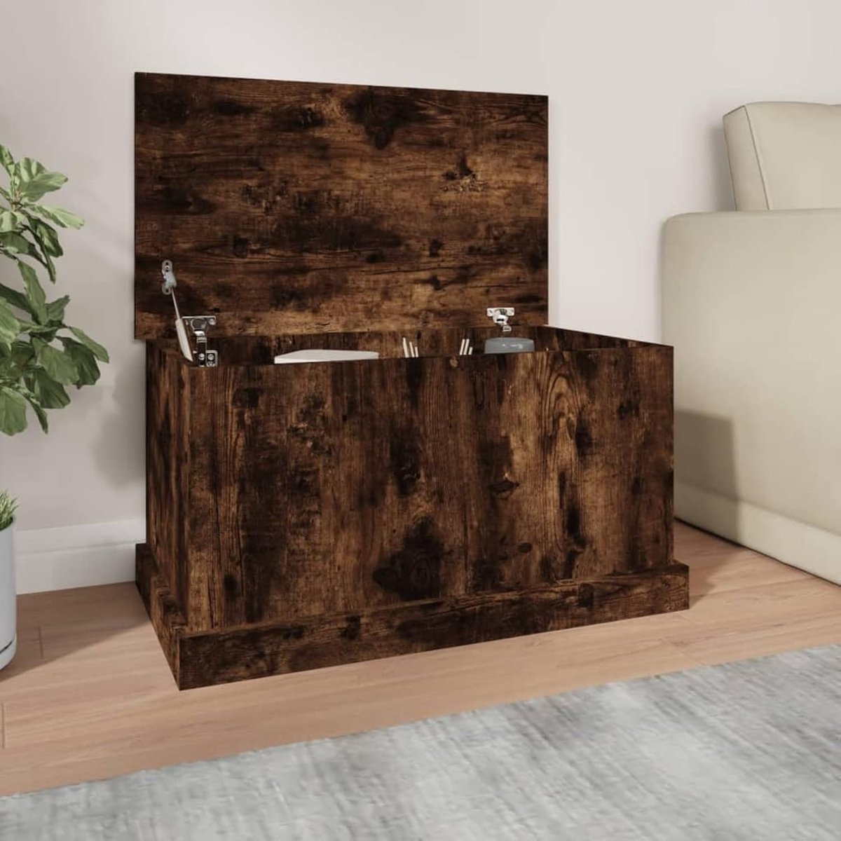 Houten Opbergkist met Deksel voor Woonkamer en Slaapkamer
