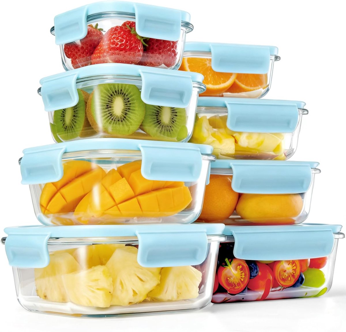 Set van 12 Glazen Maaltijdcontainers met Luchtdichte Deksel voor Meal Prepping