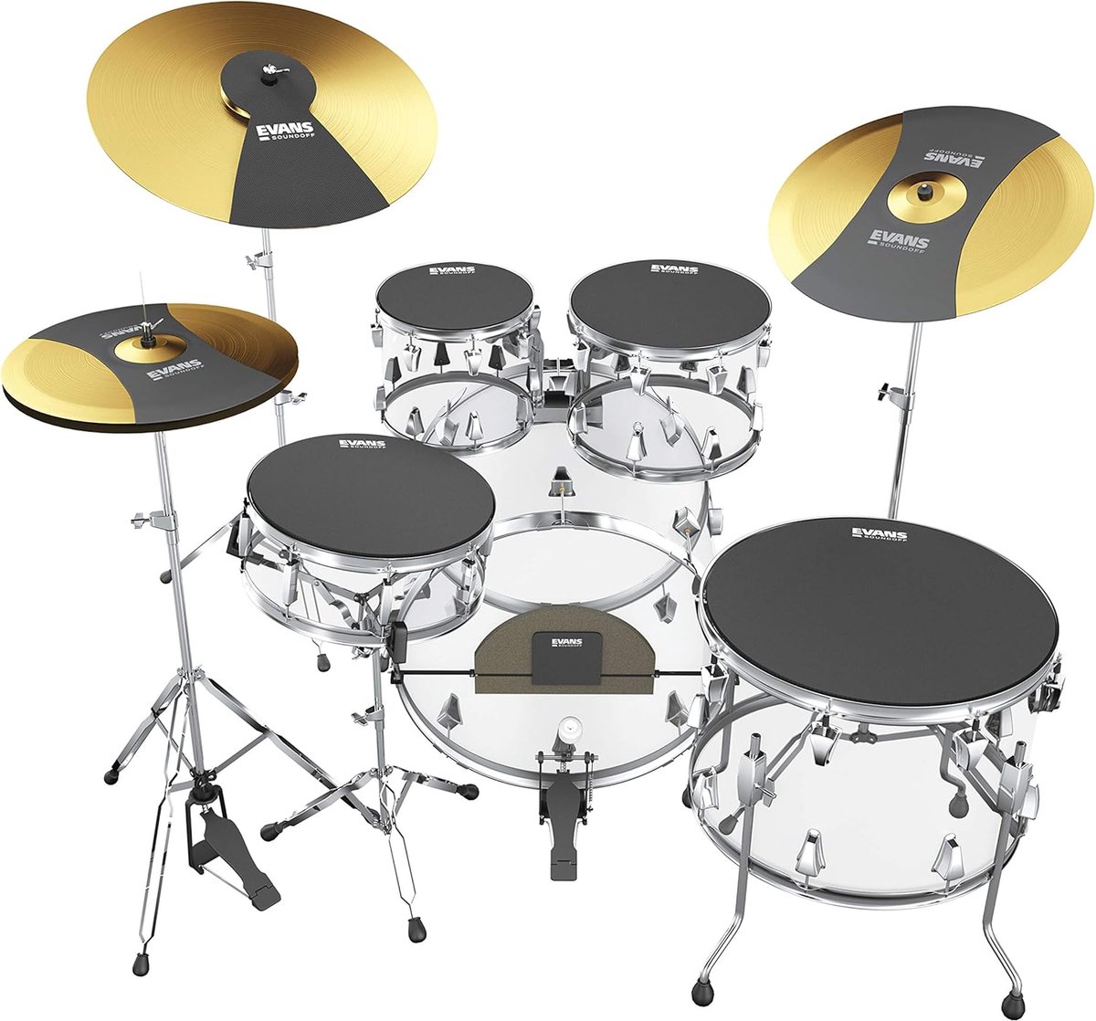 Complete Set Drum Dempers voor Stille Drum-/Bekkenoefening - 8 Stuks