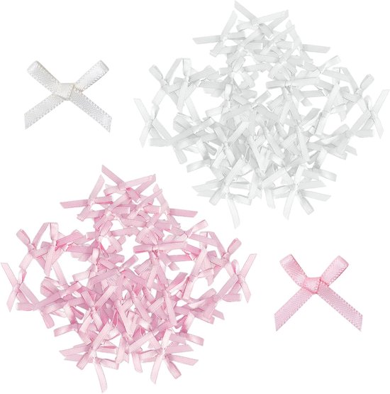 Witte Strikjes Cupcake Toppers – 30 Stuks, Elegant & Stevig, Voor Taarten, Bruiloft, Babyshower & Meer