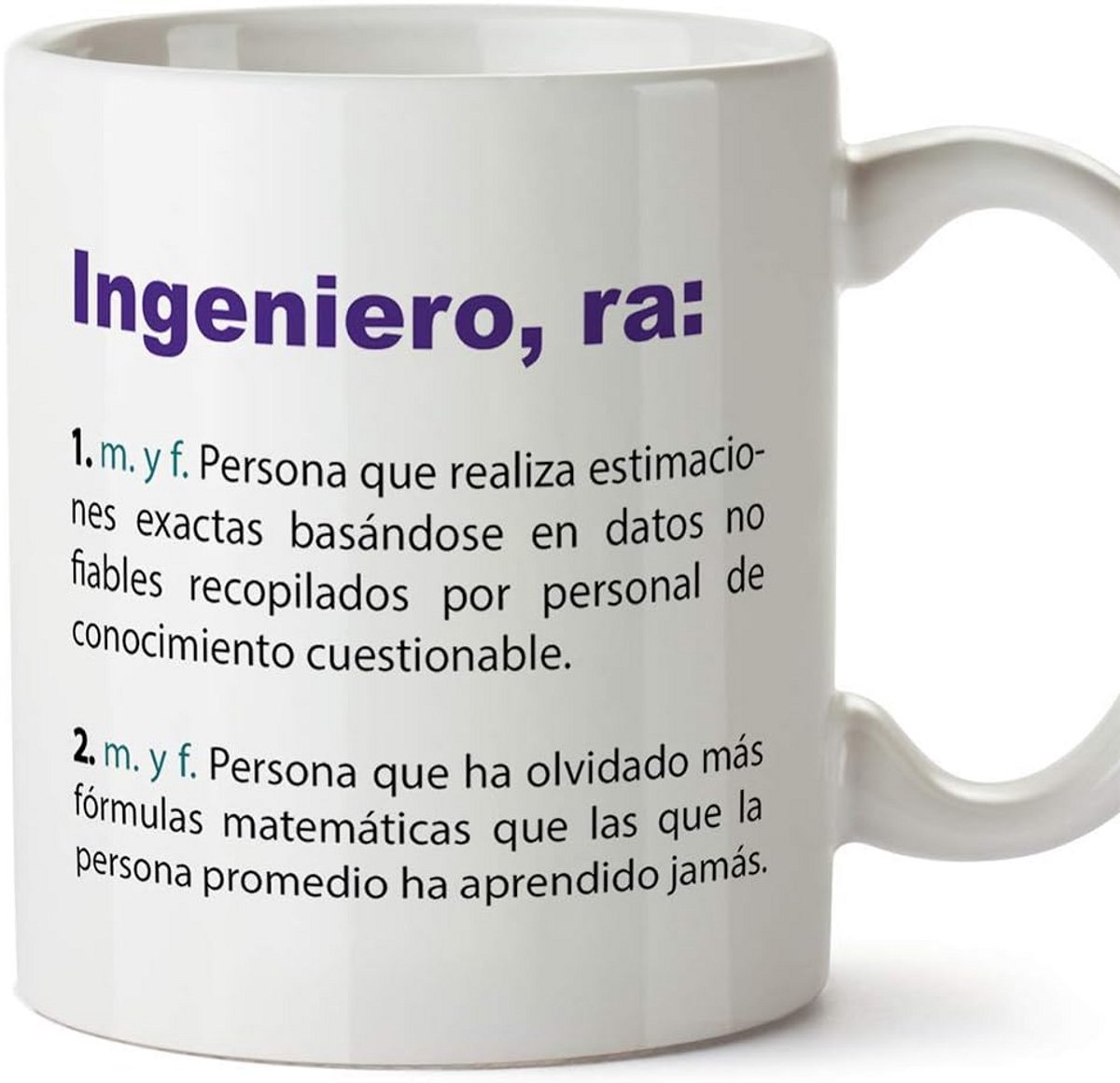 Keramische Mok 330 ml Inscriptie Spaans voor Ingenieurs