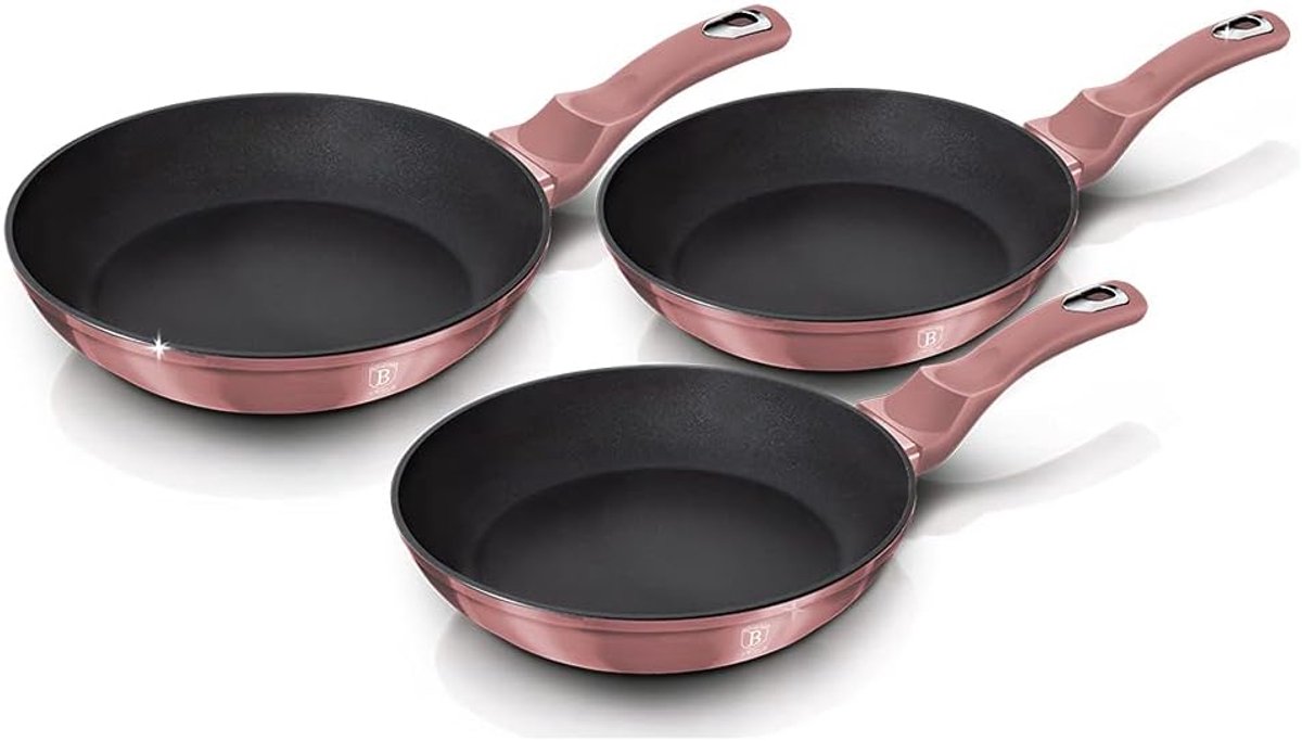 Set van 3 Koekenpannen met Antiaanbaklaag voor Alle Warmtebronnen