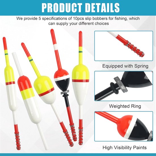 Verschillende Visdobbers Set Balsa Hout Drijvers voor Panfish Crappie Snoekbaarzen — afbeelding 3