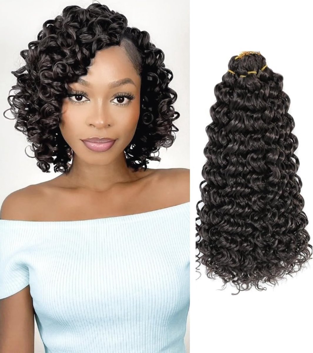 Set van 6 Stuks Gevlochten Haar Extensions 20cm 300Gr voor Crochetwijken