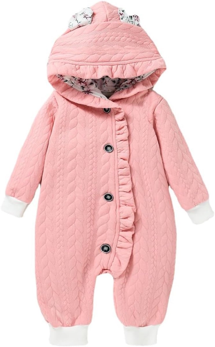 Warme Winter Sneeuwpak met Capuchon voor Baby Meisjes en Jongens - Katoenen Romper & Pyjama (0-18 maanden)
