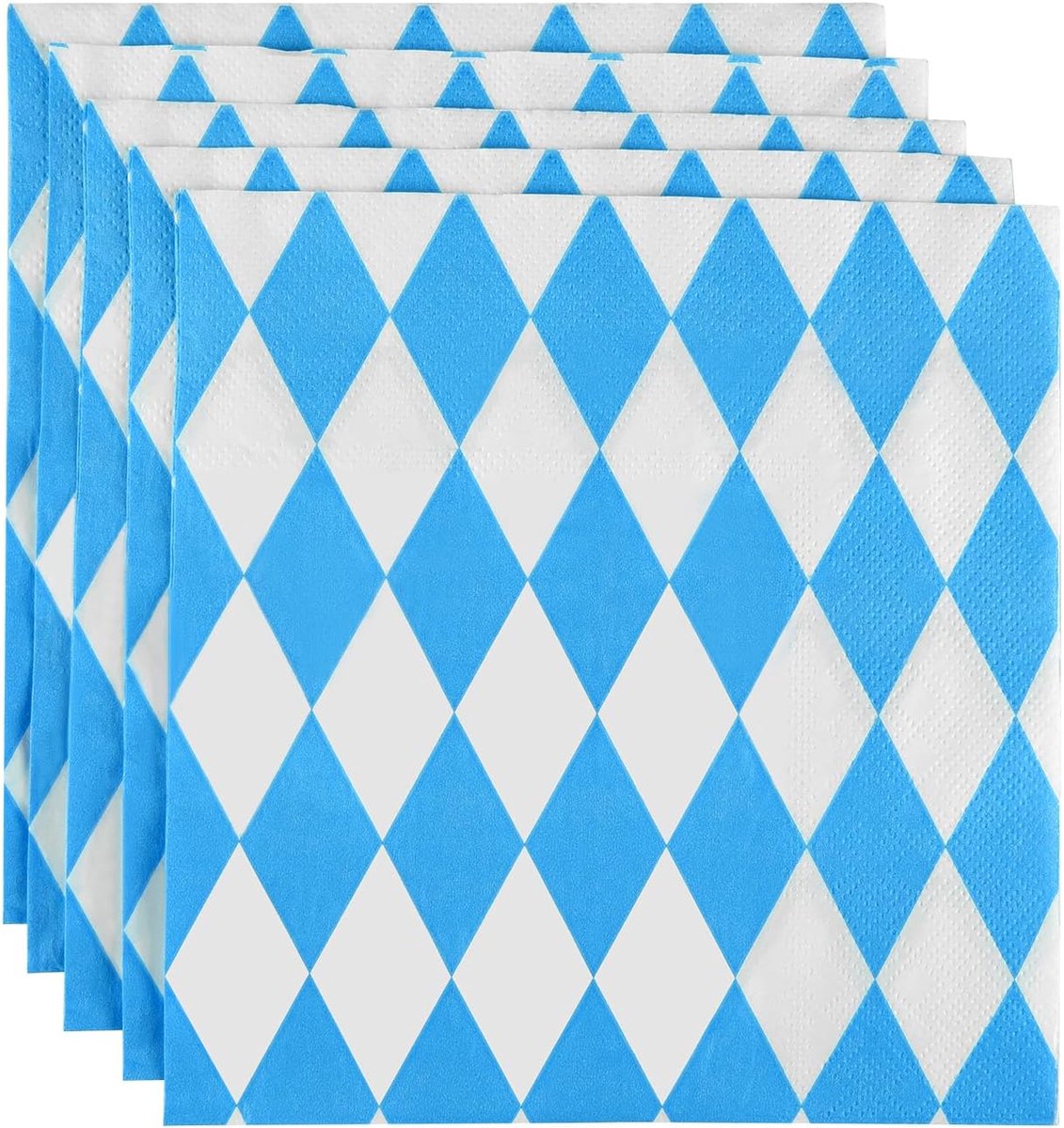 60 Blauw-Witte Beierse Servetten voor Oktoberfest en Bierfeesten