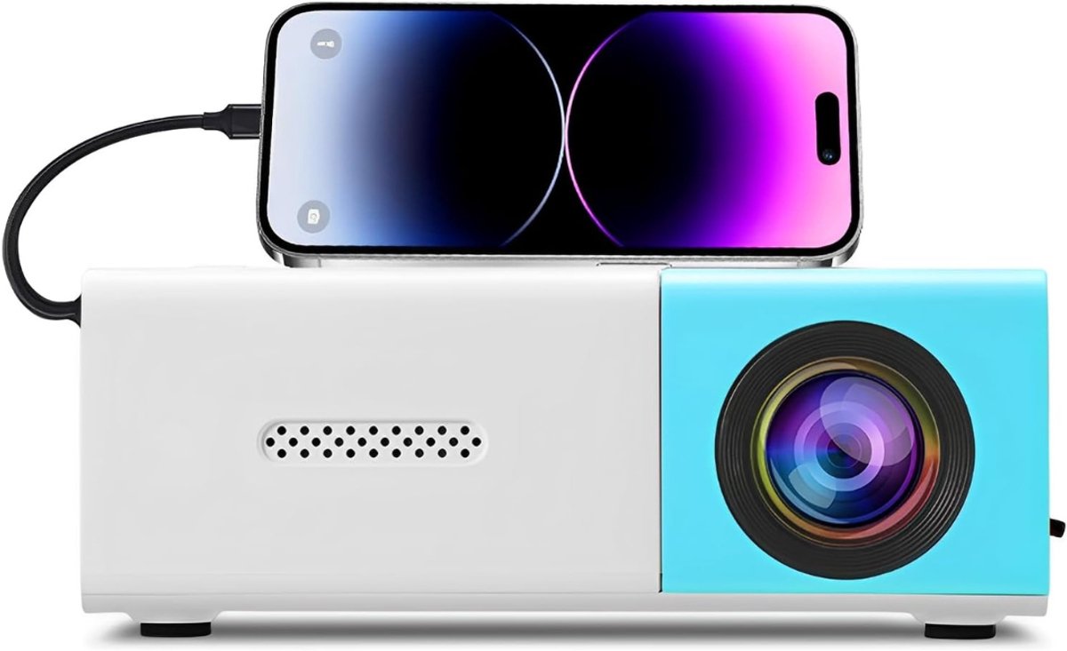 DYNA® Mini beamers - Projector - Mini beamer - Wit en Blauw - 13cm x 9cm x 5cm