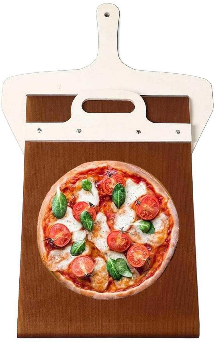 Glijdende Pizzaschep met Afneembaar Handvat voor Oven en Bakplaten