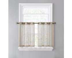 Linnenlook Bistrogordijn Semi-transparant Vitrage voor Keuken of Woonkamer
