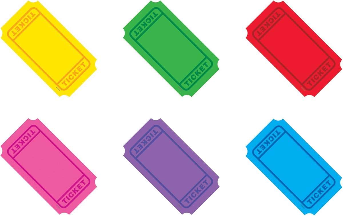 Kleurrijke Tickets - Kaartjes Vellen - Creatieve Projecten - 72 Stuks - 14 cm Lang - Veelkleurig