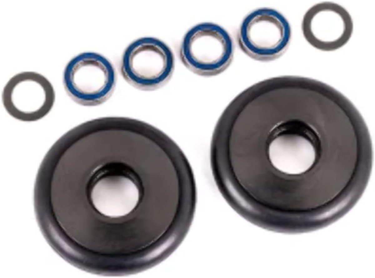Set van 2 Aluminium Wheelie Bar Wielen met Lagers en O-ringen - Universele RC Onderdelen