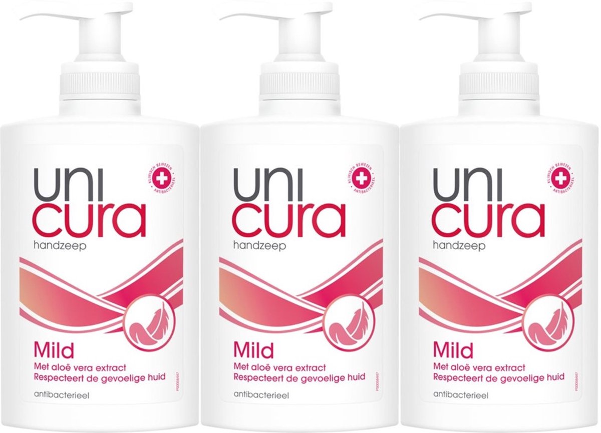 Unicura Zeeppomp Mild - Voordeelverpakking 3 x 250 ml - Met Aloe Vera - Voor de Gevoelige Huid