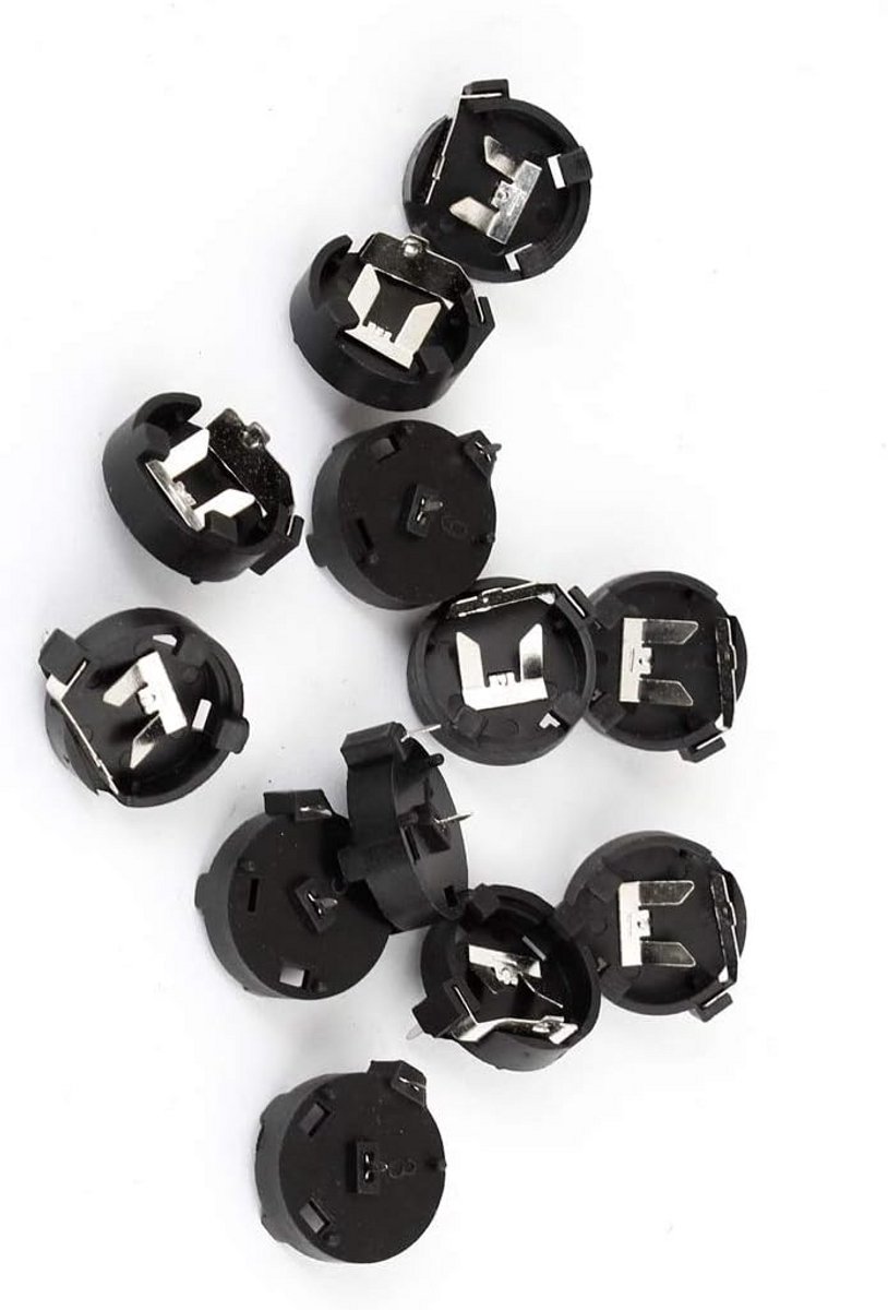 12 Stuks CR1220 CR1225 Knoopcel Batterij Houder Zwart