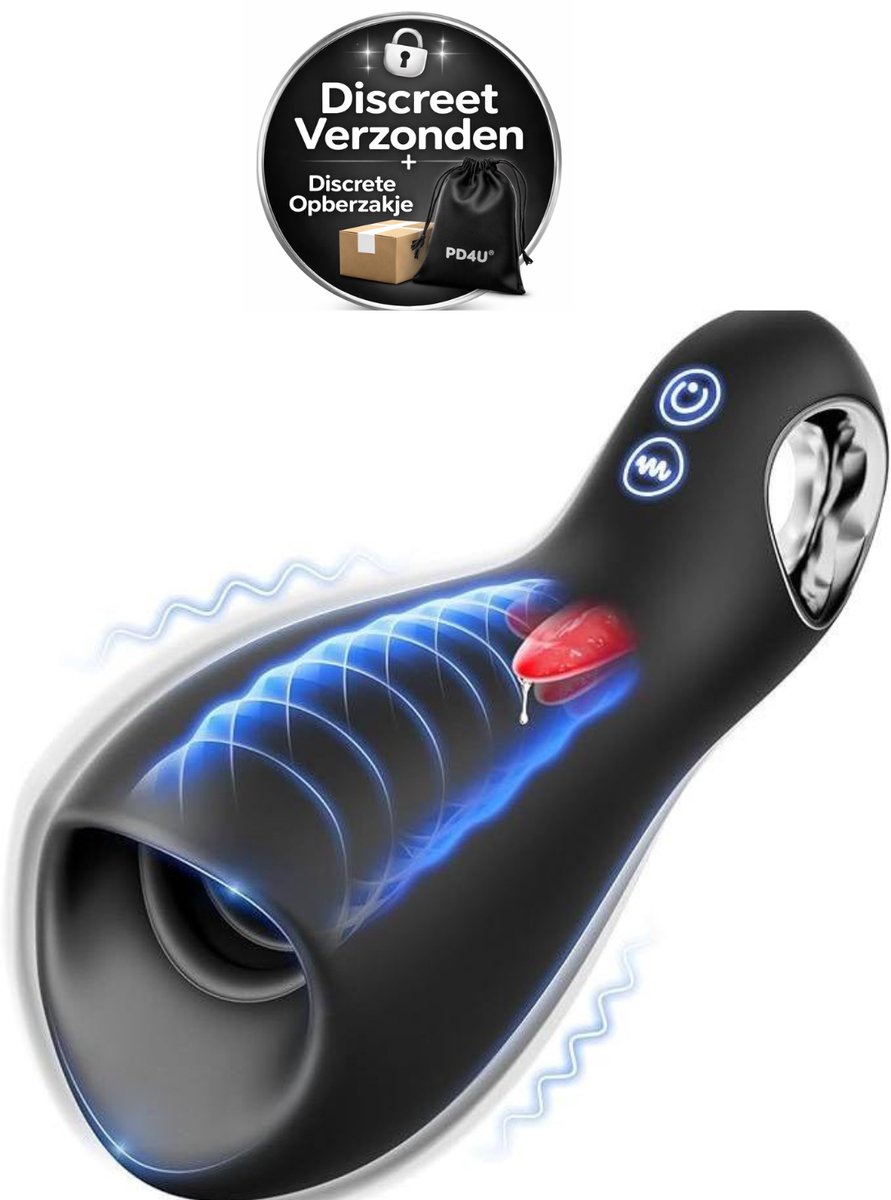 Automatische Masturbator voor Mannen – Blowjob Masturbator – Stotende Masturbator - Elektrisch Zuigen + Stoten + Rotatie - Discreet Verzonden