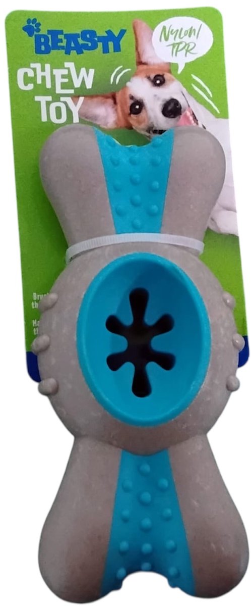 Beasty kauwspeelgoed, extra sterk nylon en TPR, tandverzorging voor de hond, 17 cm
