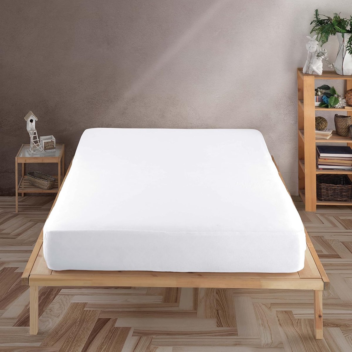 Jerseyhoeslaken - Katoenen beddengoed - Comfortabel slapen - Oeko-Tex-gecertificeerd - 100 x 200 cm - Wit