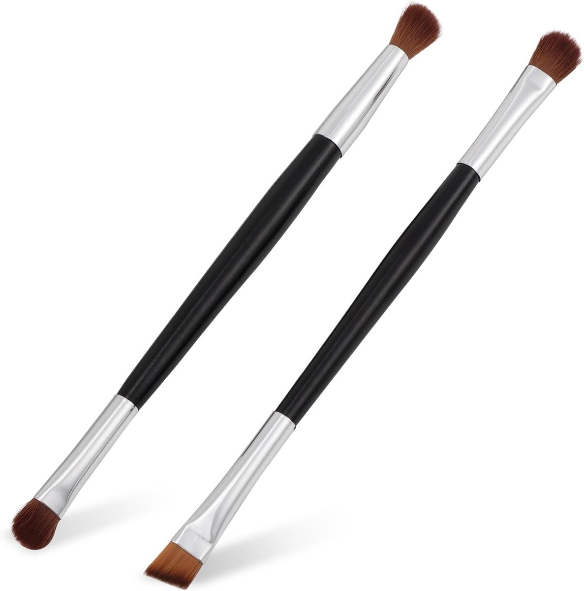 2-delige Oogschaduwkwast Set: Dubbelzijdige Tools voor Eyeliner, Blenden en Definiëren