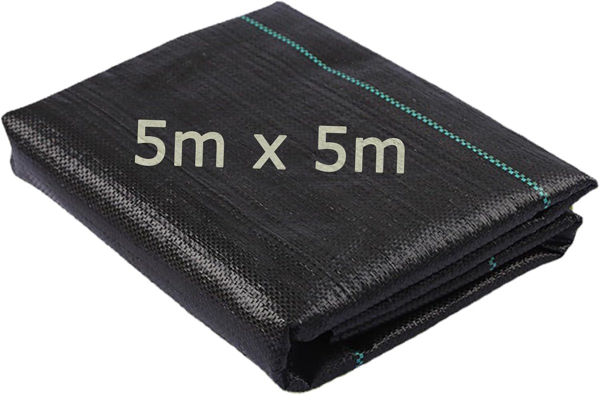 Onkruiddoek 5x5m Sterk 90g/m² Waterdoorlatend Tuinvlies UV-bestendig