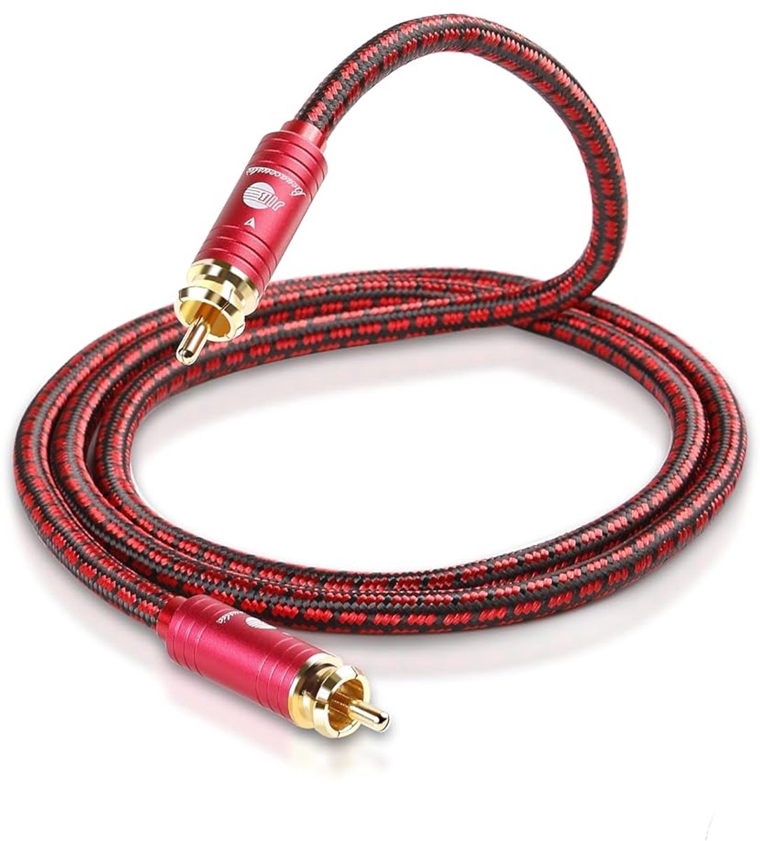 Subwoofer Kabel - Audio Kabel - Home Cinema - Hoge Zuiverheid Koper - 1 Meter - Rood Zwart