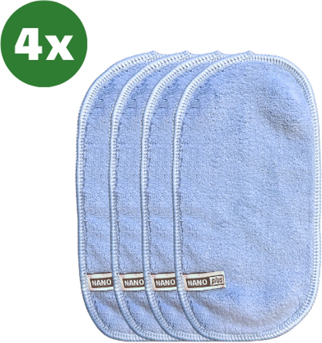 NanoPlus, 4x Brillendoekjes 10*20cm Blauw - Gemaakt van Nanovezel, Sterker & Efficiënter dan Microvezel - Beeldschermdoekjes - Schoonmaakdoeken - Schoonmaakdoekjes - Computer Beeldschermdoekjes - Telefoon Beeldschermdoekjes