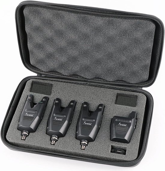 Draadloze Beetmelder Set - Vis Alarm - Karper Vissen - Waterdicht Compact Design - 3+1 - Zwart — afbeelding 2