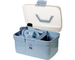 Kinder Poets Set - Verzorgingsset Paard - Paarden Borstelen - Compleet Inclusief Koffer - One Size - Lichtblauw