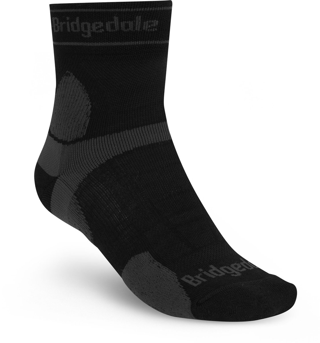 Bridgedale Trail Run Ultralight T2 Merino Sport 3/4 Crew Black/Grey M