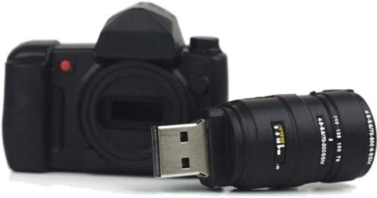 USB Flash Drive - Geheugen Stick - Data Opslag - Camera Ontwerp - 11 x 2 x 5 cm - Zwart