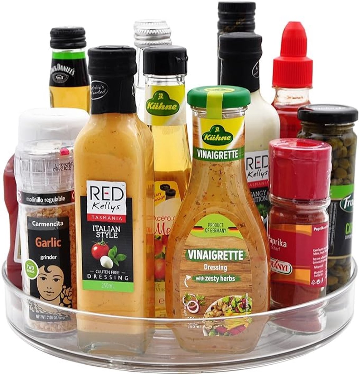 Ultiluxe® Draaiplateau - Lazy Susan - Koelkast Organizer - 23,5 cm - 360 Graden Draaibaar - Transparant - Transparant