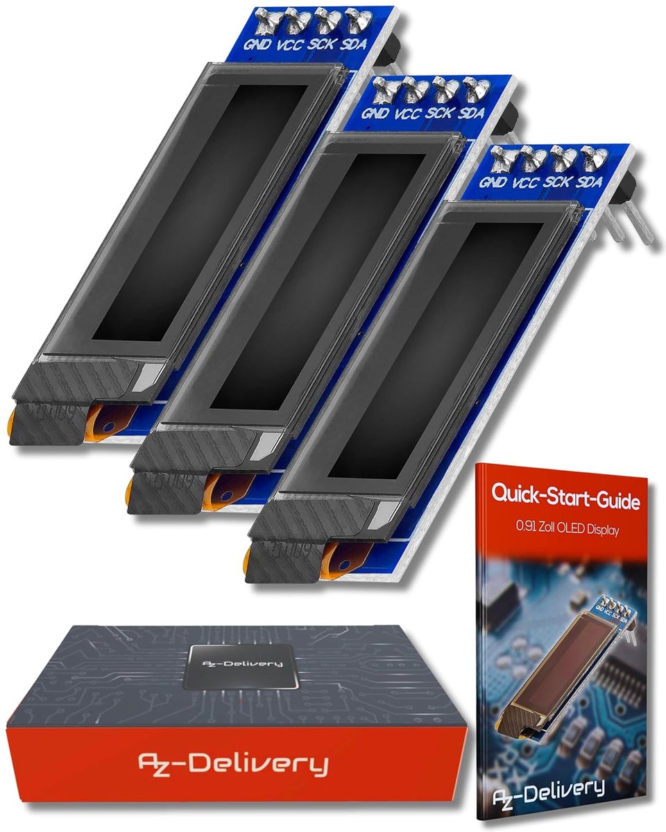 Compact 0.91 inch OLED I2C Display 128x32 pixels voor Arduino en Raspberry Pi