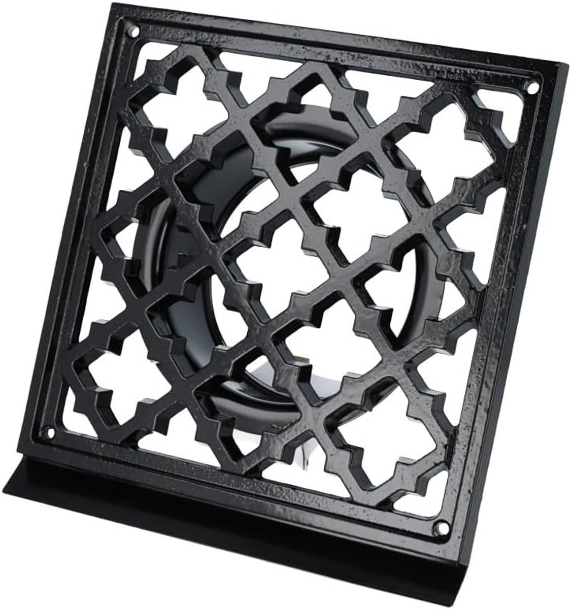 Ventilatierooster Hoekig - Decoratief Rooster - Lucht Toevoeren - Antiek Design Insectenhor - 125 mm - Zwart